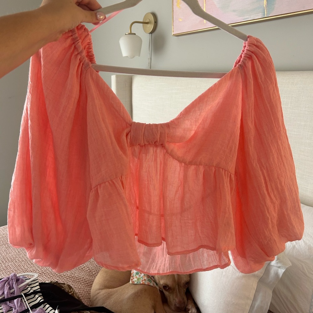 Light pink Womens bow Top